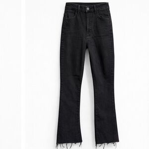 MOTHER Black High-Rise Jeans Raw Hem Size 25